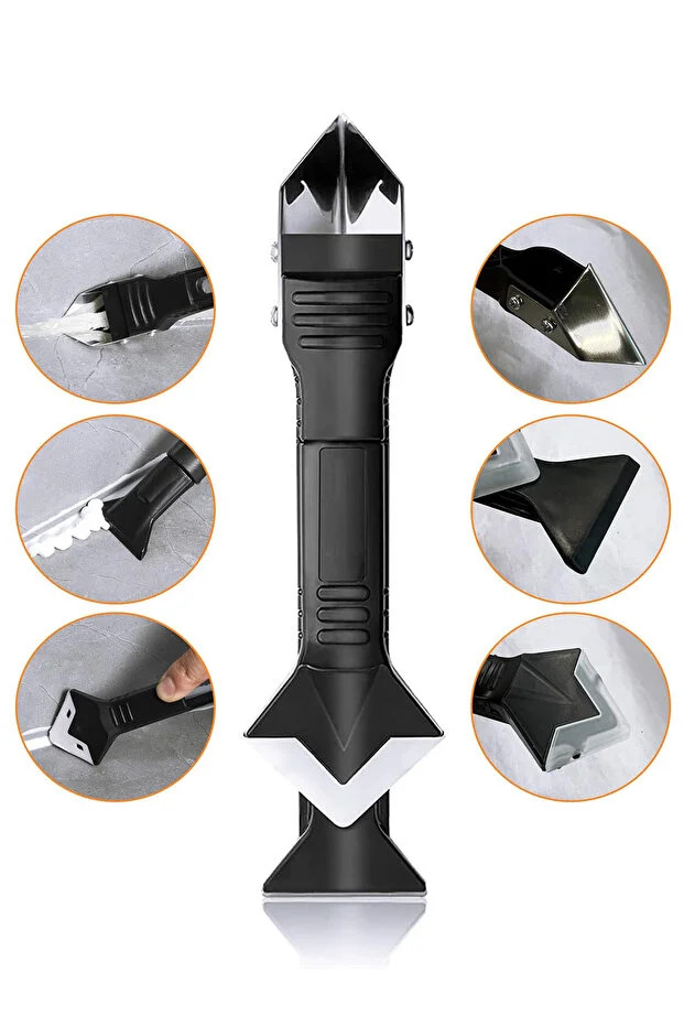 3'ü 1 Arada Fayans Derz Dolgu Kazıyıcı Sıyırıcı Silikon Sökücü Ve Uygulayıcı Aparat Çok Amaçlı Bıçak